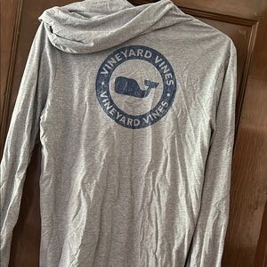 Vineyard Vines Gray Long Sleeve with Blue Whale Logo